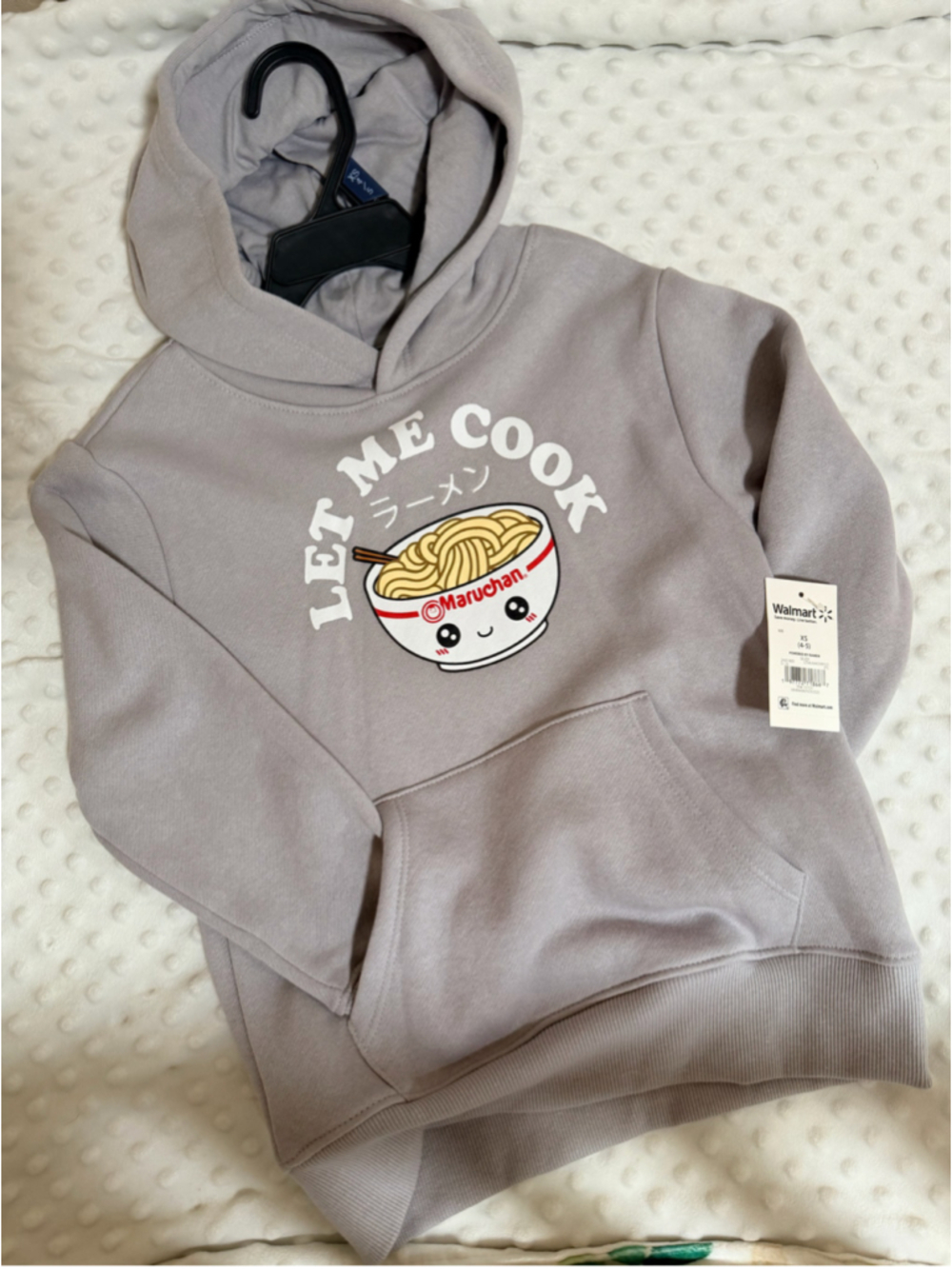 Girls Maruchan Hoodie Sweatshirt XS Grey White Ramen Graphic